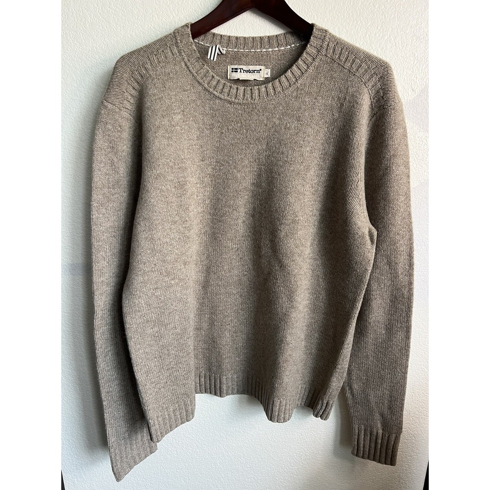 Tretorn Klader Vintage Light‎ Brown Wool crew neck pullover sweater mens XL